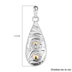 Royal Bali Collection - 18K Yellow Gold and Sterling Silver Teardrop Pendant