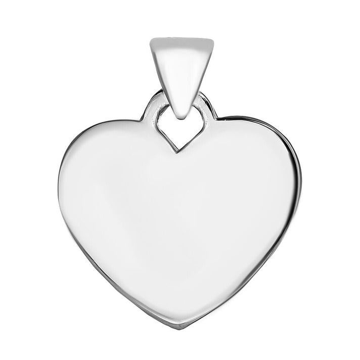 Sterling Silver 30mm x 35mm Large Flat Heart Pendant 7318035 1