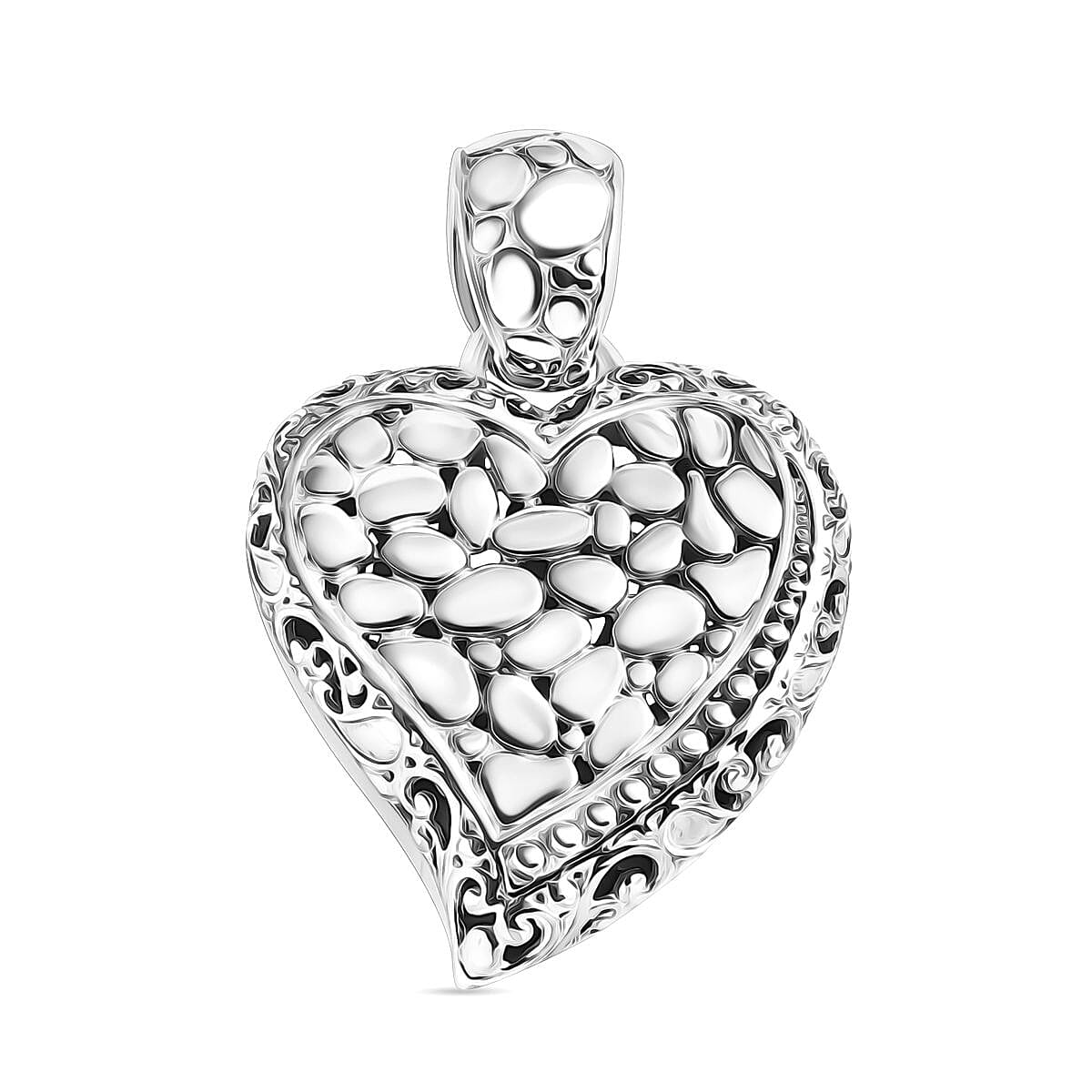 Royal Bali Collection Sterling Silver Heart Pendant 8055586 0