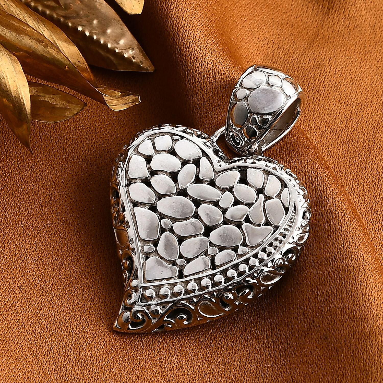 Royal Bali Collection Sterling Silver Heart Pendant 8055586 2