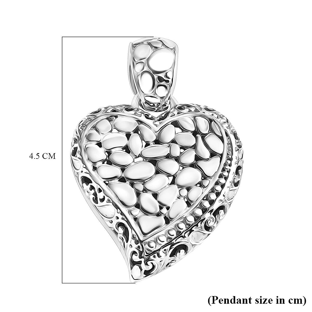 Royal Bali Collection Sterling Silver Heart Pendant 8055586 5