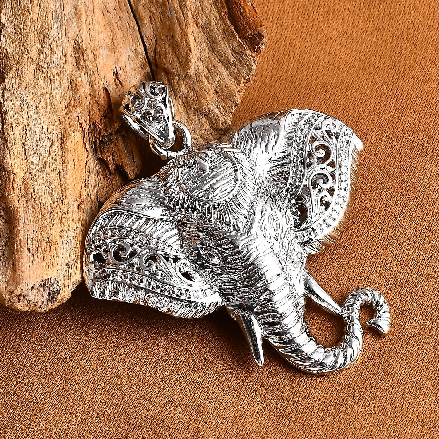 Royal Bali Sterling Silver Sumatran Elephant Pendant,  Silver Wt. 15.90 Gms 8055594 1