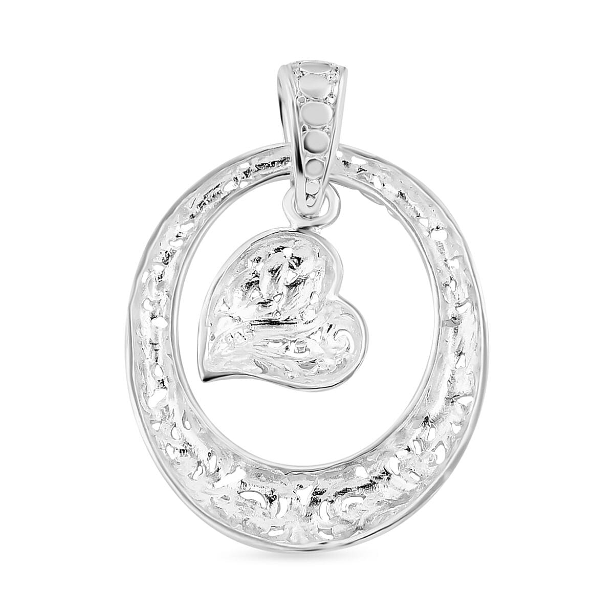 Sterling Silver Dangling Heart Pendant 7768448 5