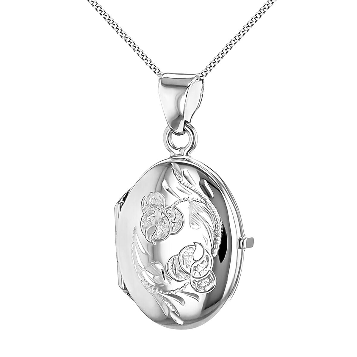 Sterling Silver URN Two Flower Oval Locket Pendant 7318183 0