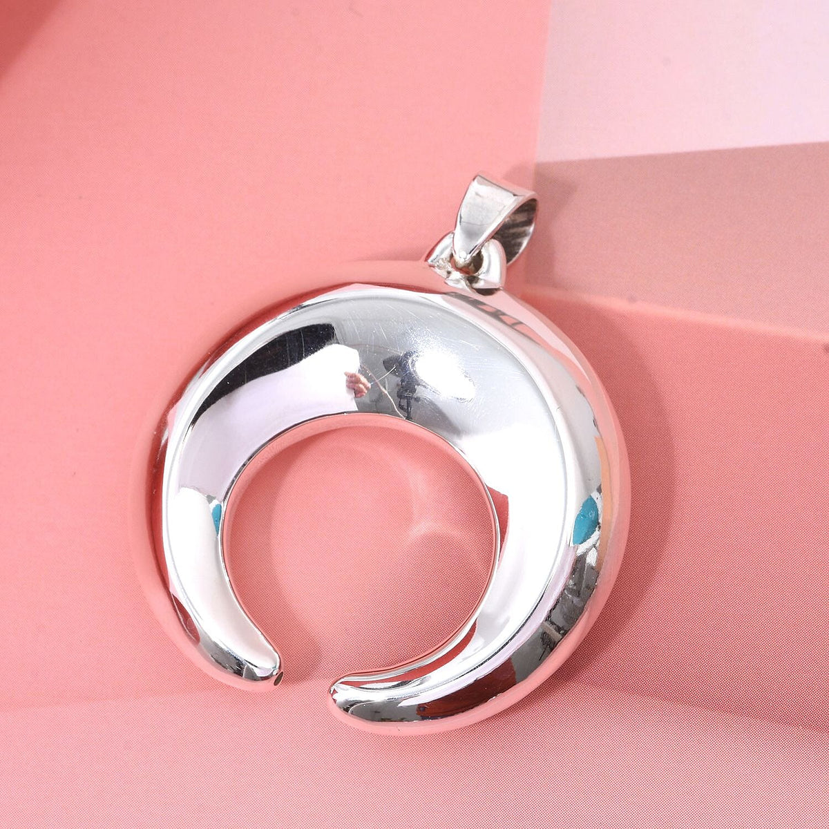 Designer Inspired Thai Sterling Silver Crescent Moon Pendant 8248620 1