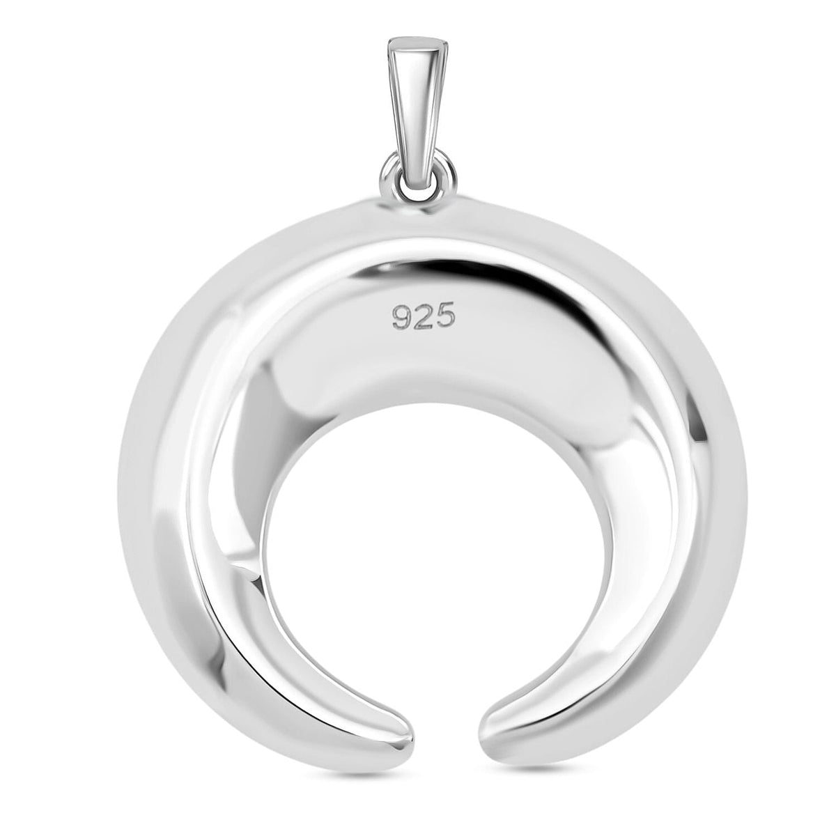 Designer Inspired Thai Sterling Silver Crescent Moon Pendant 8248620 4