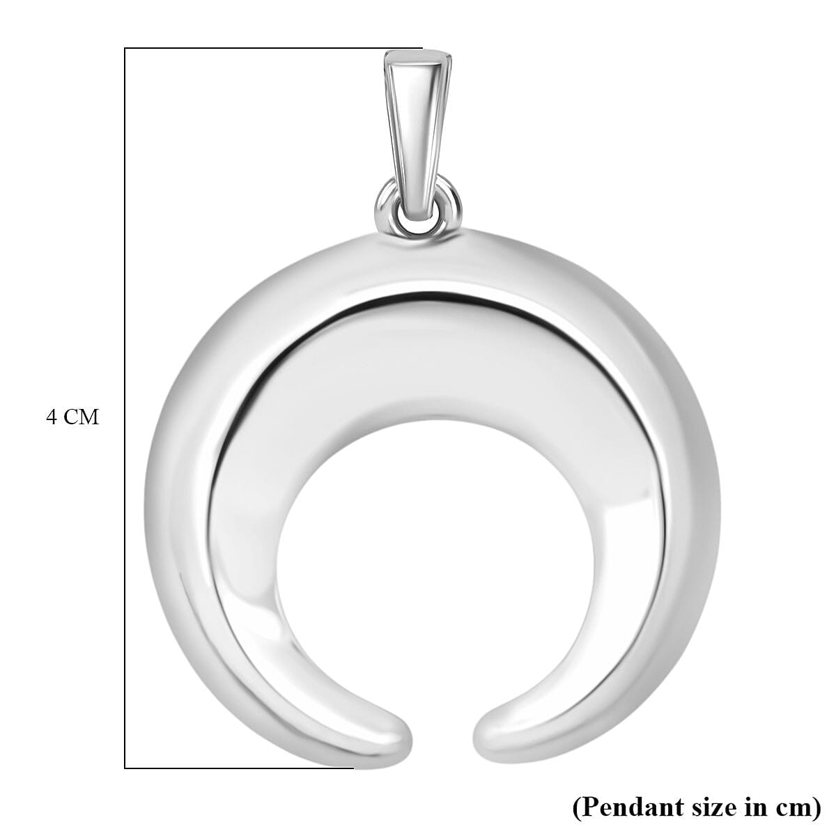 Designer Inspired Thai Sterling Silver Crescent Moon Pendant 8248620 5