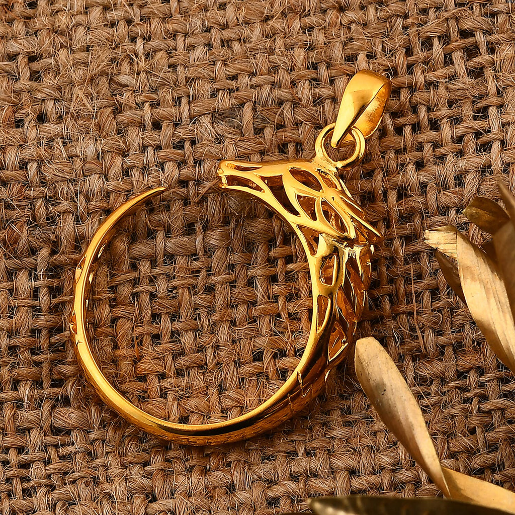 Royal Bali Collection - Handmade Dragon Pendant in 22K Vermeil Yellow Gold Plated Sterling Silver, Silver Wt. 6.20 Gms.