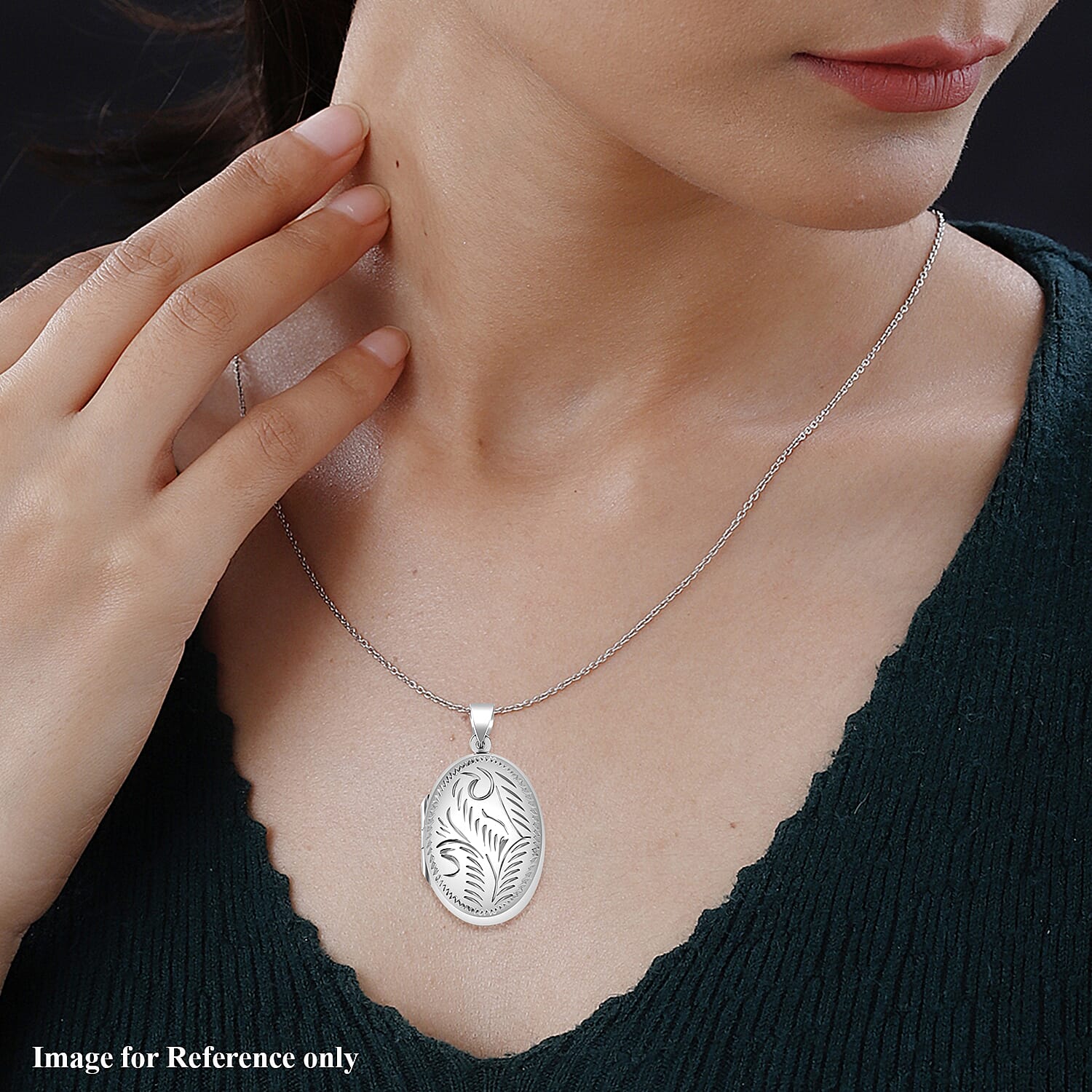 Thai Silver Victorian Floral Openable Locket Pendant 7815104 2