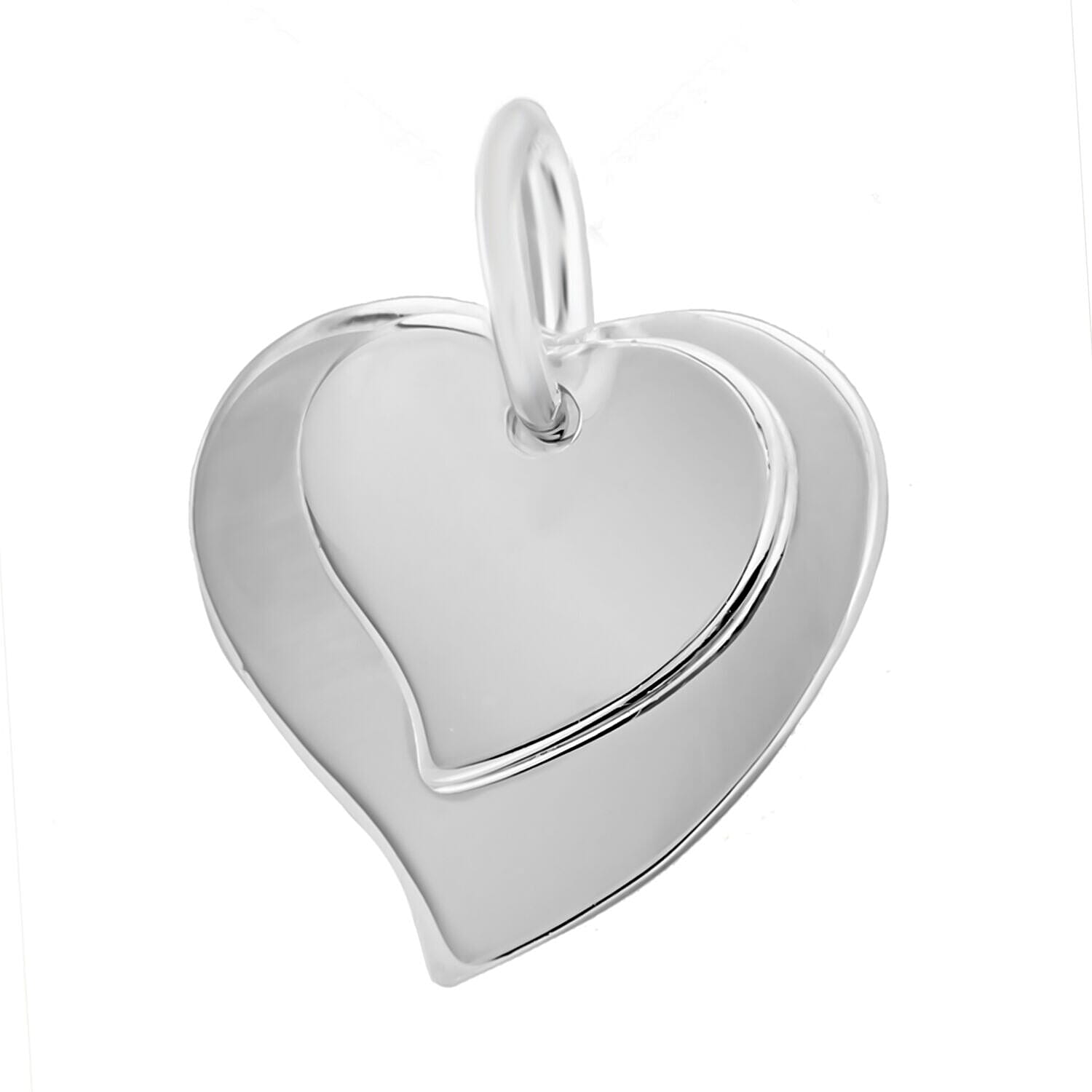 Sterling Silver 23mm x 29mm Double Heart Pendant 7318026 0