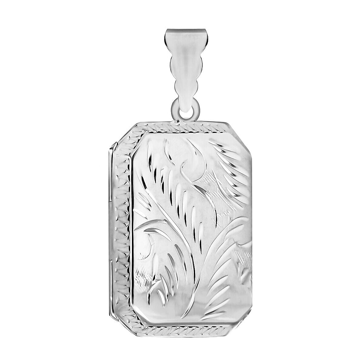 Sterling Silver 23mm x 44mm Engraved Octagonal Locket 7318068 0