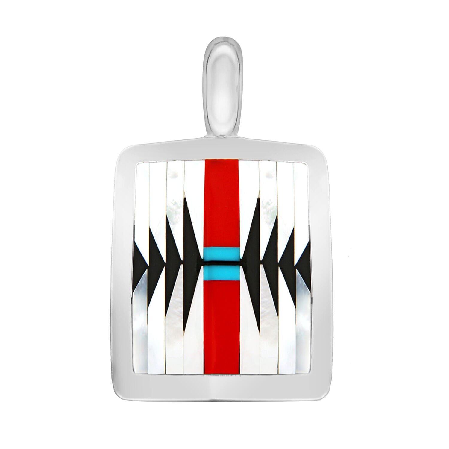 Sterling Silver Geometric Rectangle Pendant 7318032 0