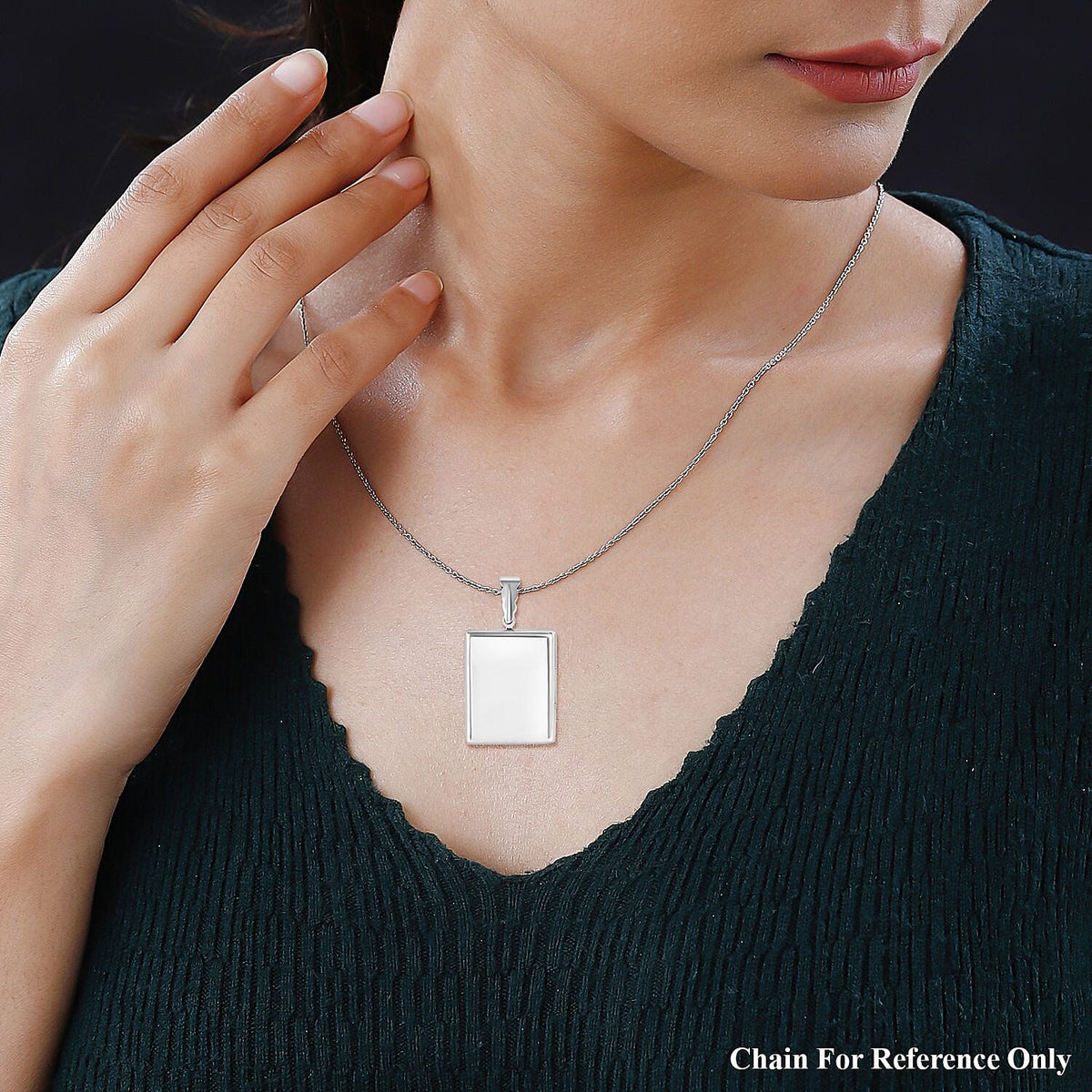 Thai Silver Square Openable Locket Pendant 7815124 2