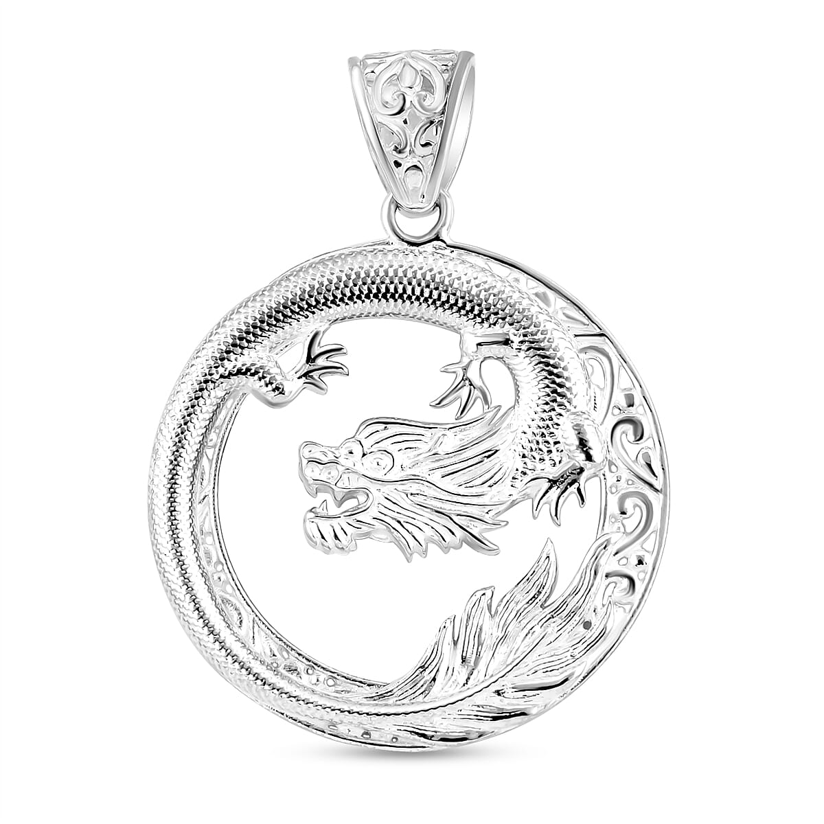 Royal Bali Collection - Sterling Silver Dragon Locket Pendant, Silver Wt. 8.5 Gms 7748375 0
