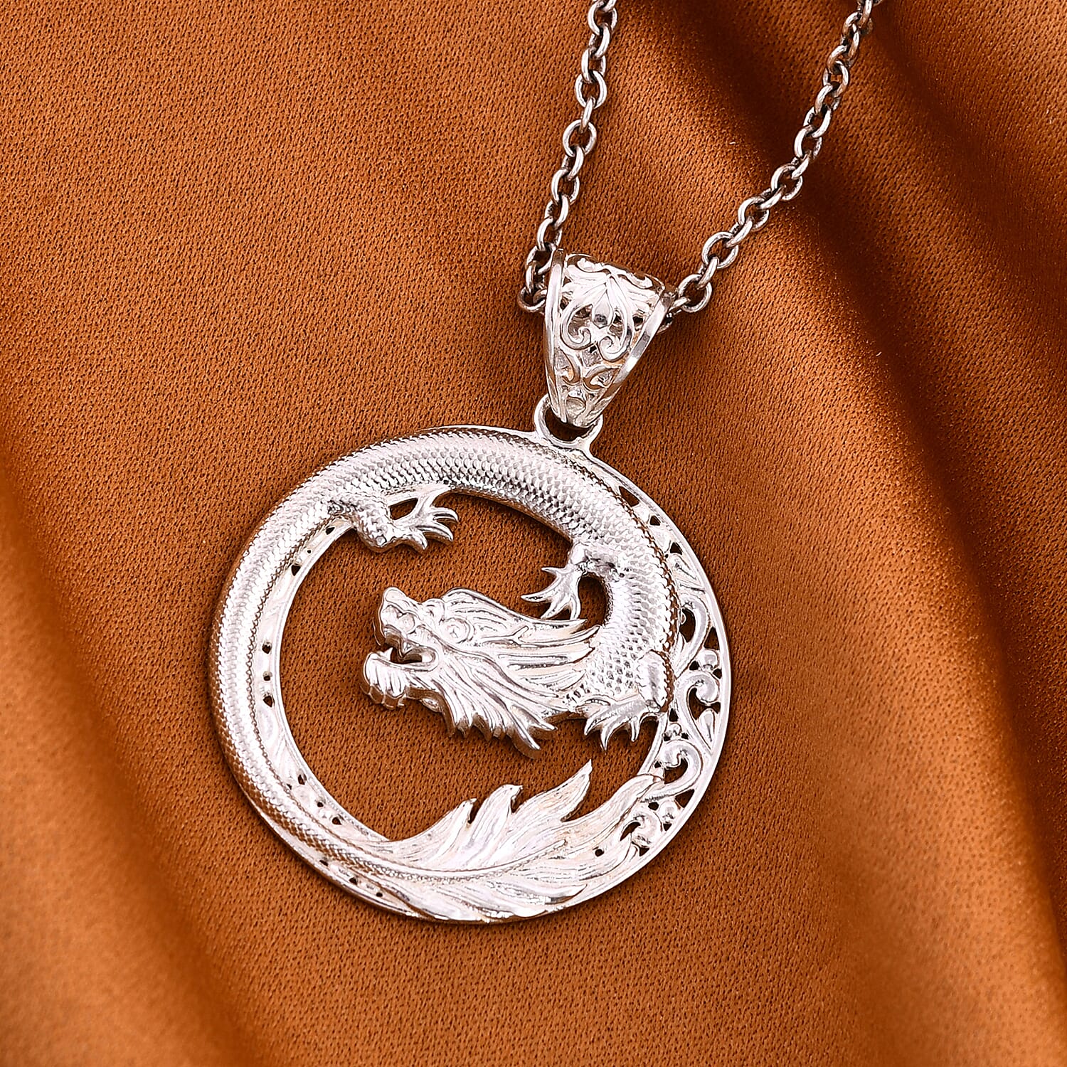 Royal Bali Collection - Sterling Silver Dragon Locket Pendant, Silver Wt. 8.5 Gms 7748375 2