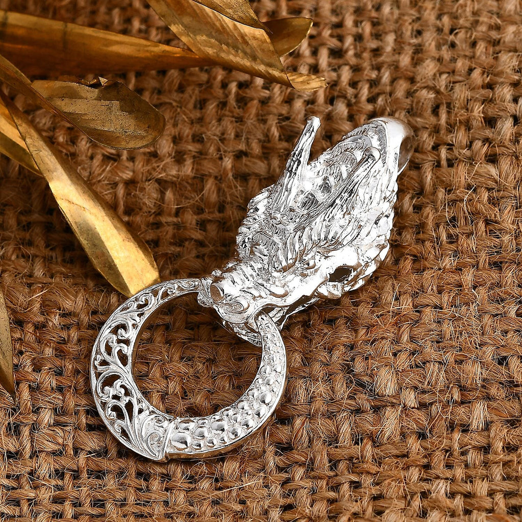 Royal Bali Collection - Sterling Silver Dragon Pendant, Silver Wt. 8.51 Gms