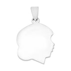 Sterling Silver Woman Face Pendant, Silver wt 3.80 Gms