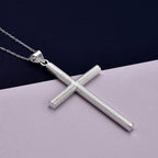 Sterling Silver Cross Pendant with Chain (Size - 18)