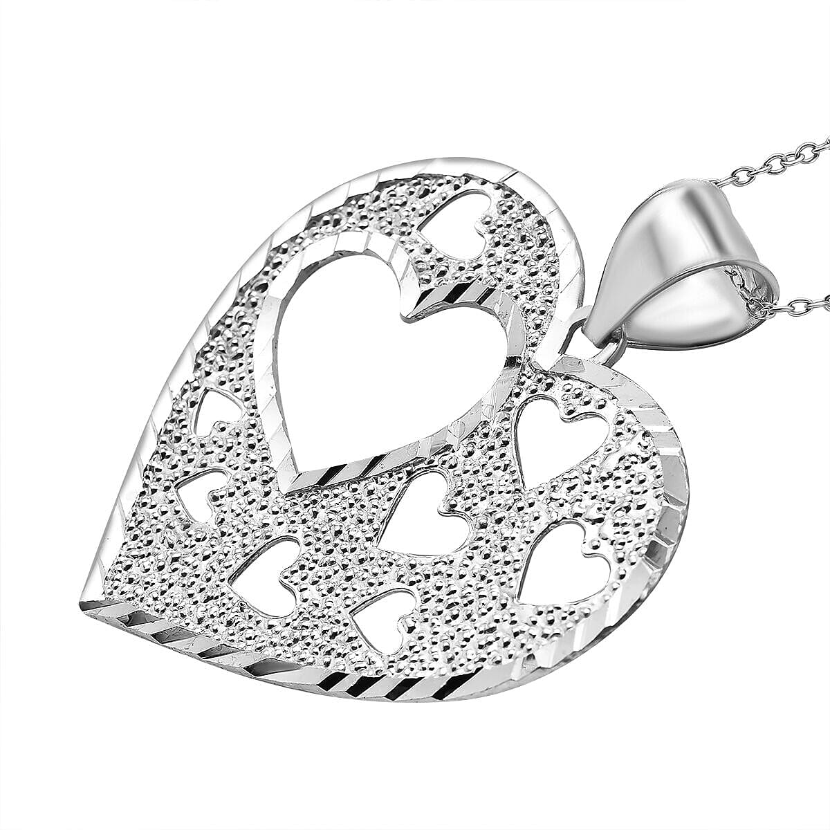 Sterling Silver Heart Pendant with Chain (Size -18 ) 7489089 3