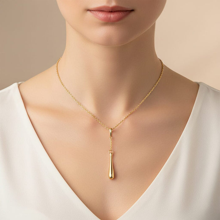 Lucy Q Flexible Single Drip Pendant with Chain (Size 18-24) in 18K Vermeil Yellow Gold Plated Sterling Silver 3687755 2