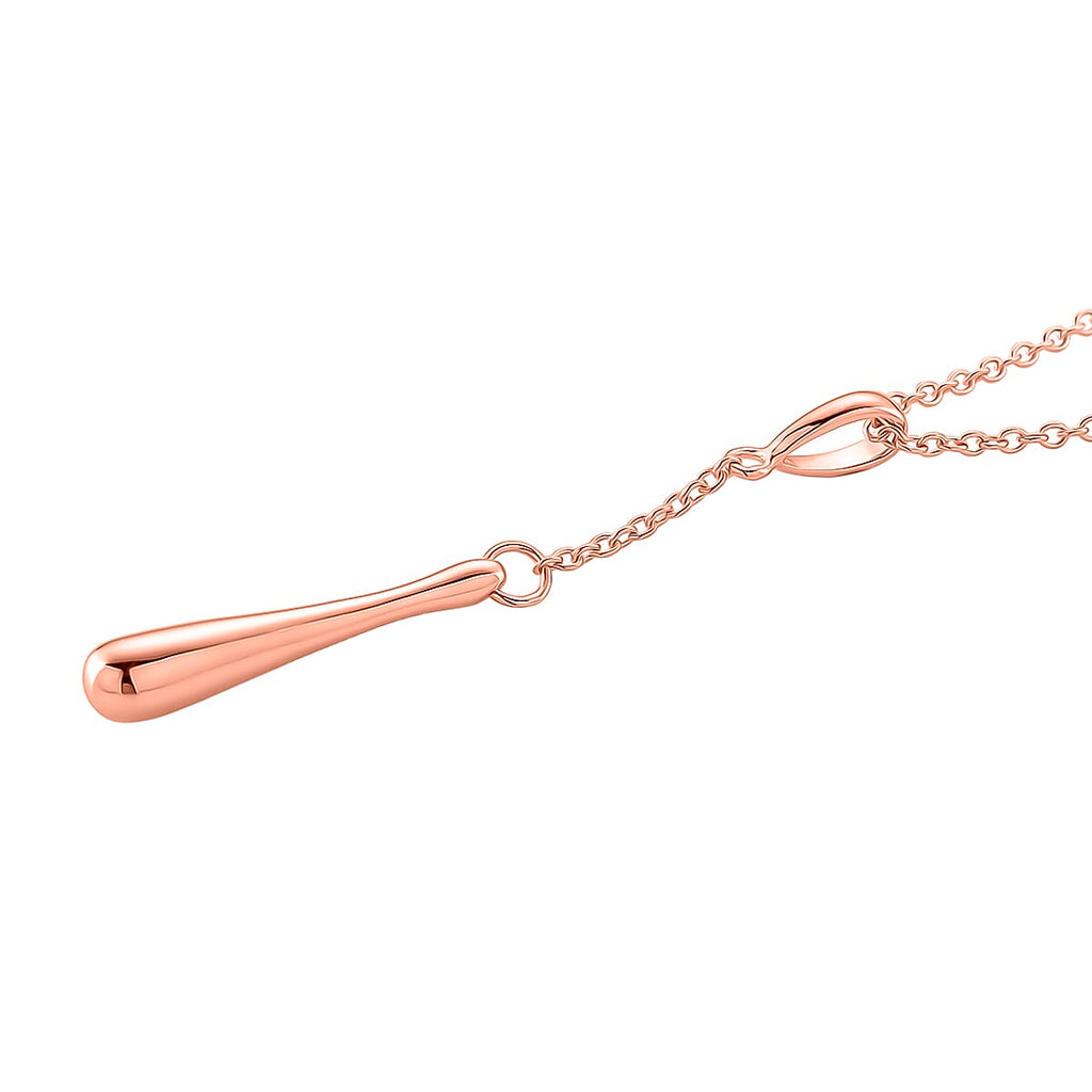 LucyQ Flexible Single Drip Pendant with Chain(Size 18-24) in 18K Vermeil Rose Gold Plated Sterling Silver