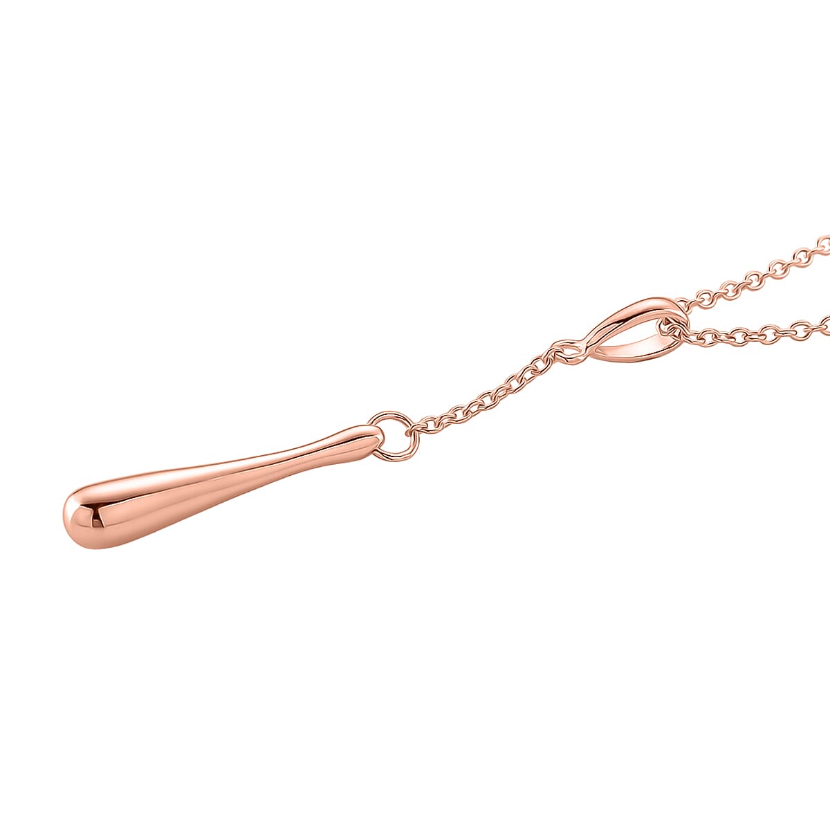 Lucy Q - Flexible Single Drip Pendant with Chain(Size 18-24) in 18K Vermeil Rose Gold Plated Sterling Silver 3687756 4
