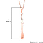 LucyQ Flexible Single Drip Pendant with Chain(Size 18-24) in 18K Vermeil Rose Gold Plated Sterling Silver