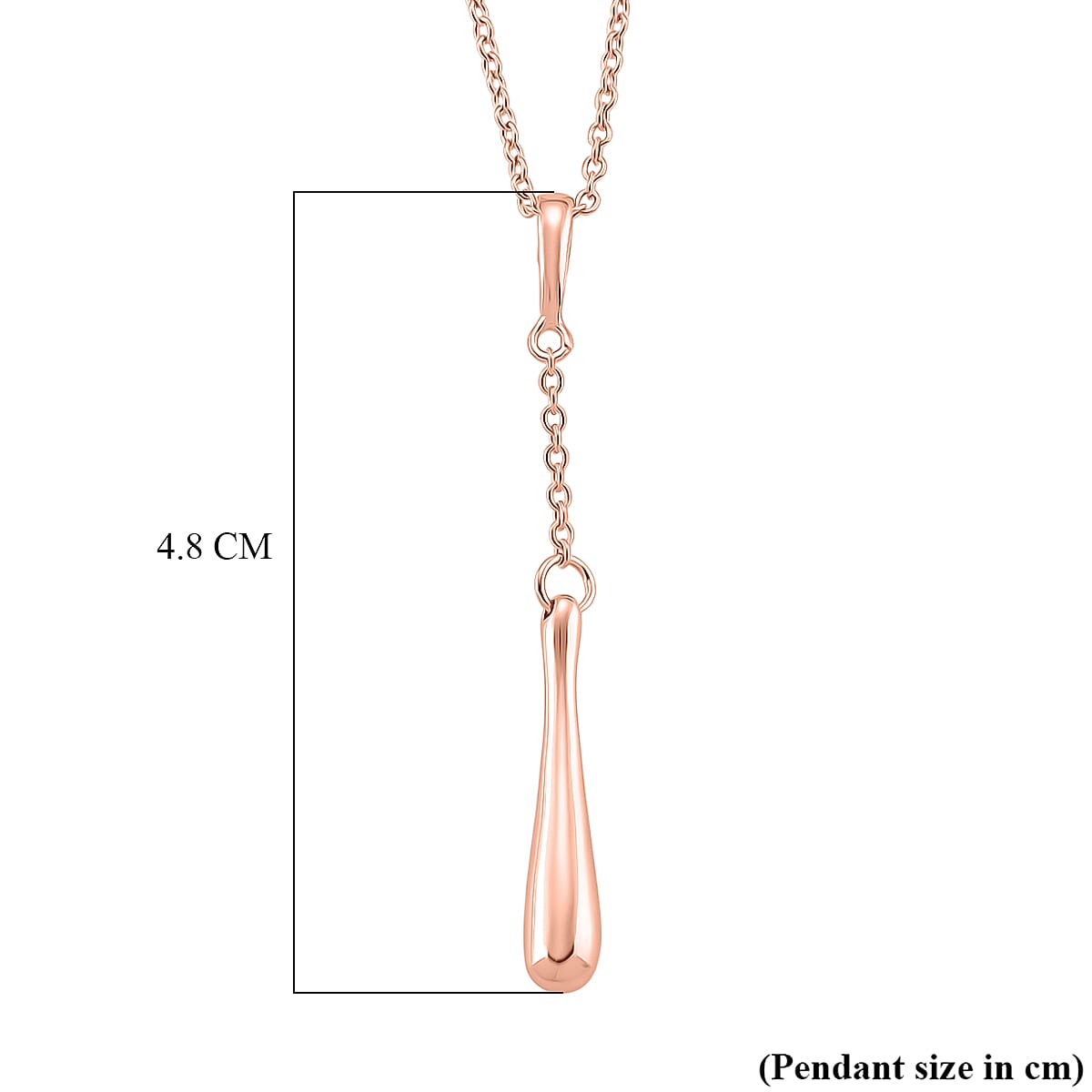 Lucy Q - Flexible Single Drip Pendant with Chain(Size 18-24) in 18K Vermeil Rose Gold Plated Sterling Silver 3687756 6