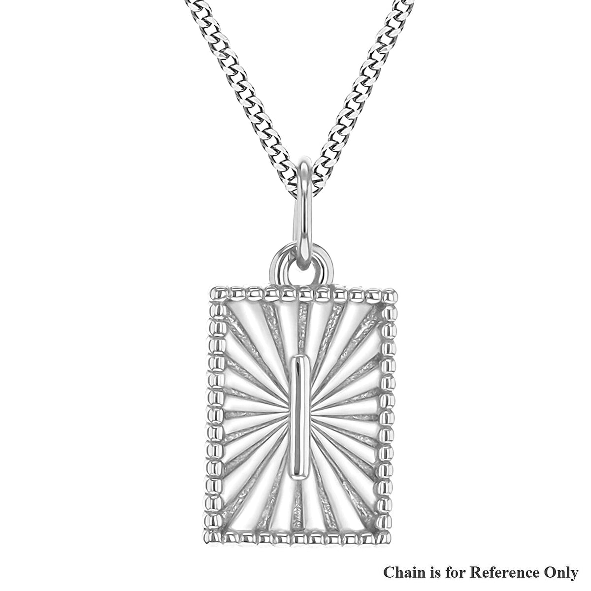 Sterling Silver 8mm x 17mm Polished Sunray Initial I Initial Pendant 7370622 0