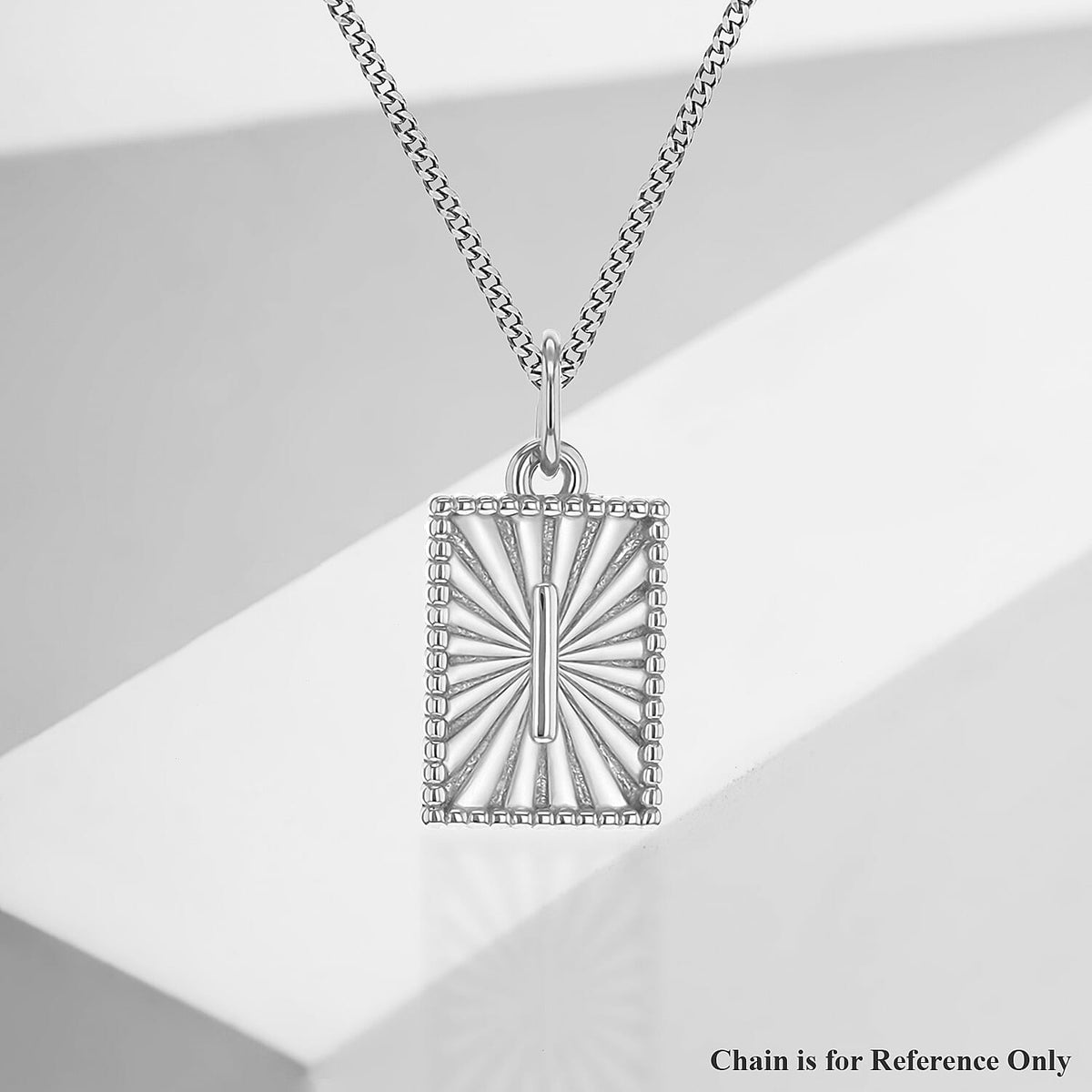 Sterling Silver 8mm x 17mm Polished Sunray Initial I Initial Pendant 7370622 1