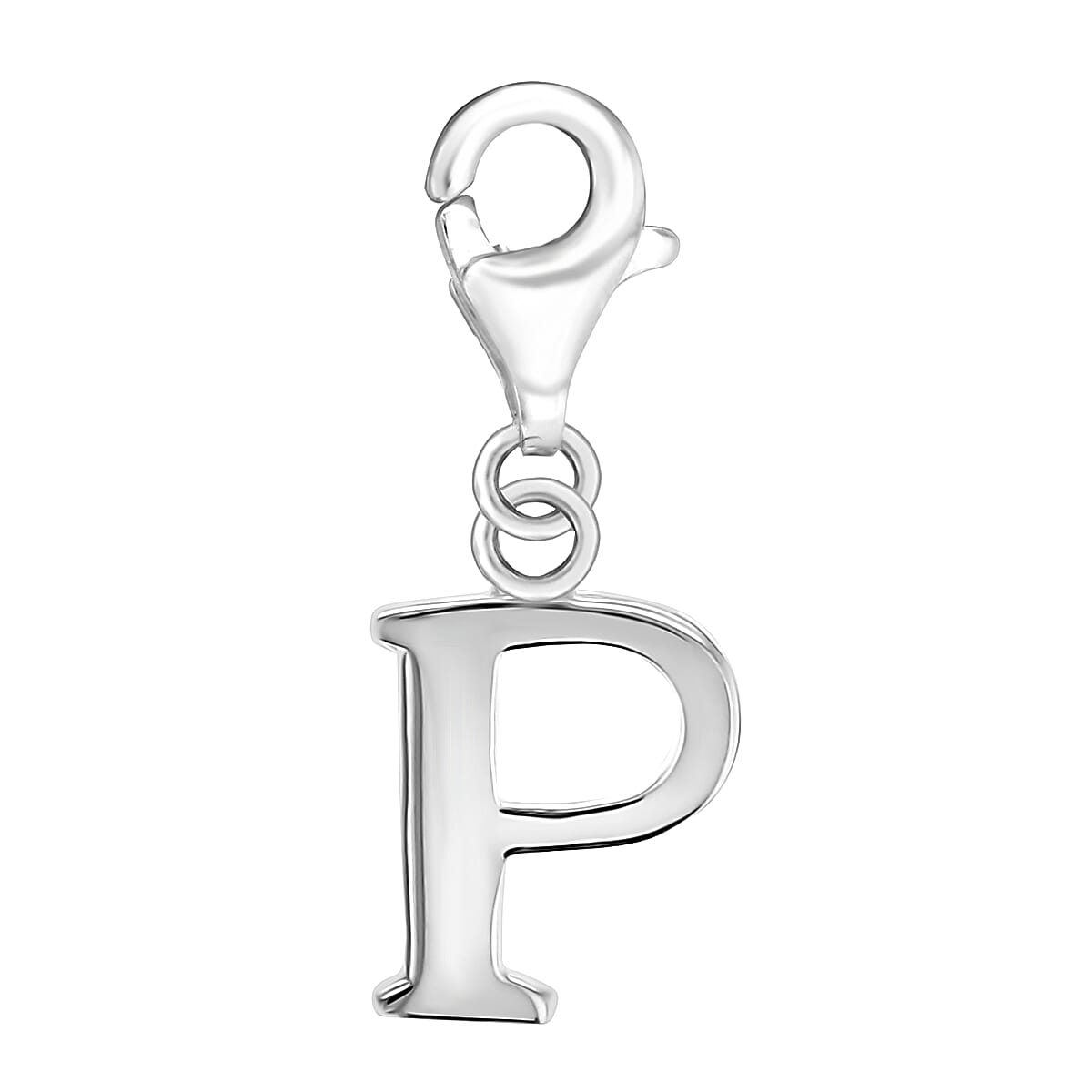 Sterling Silver Plain 10.2mm x 27.3mm P Lobster Clasp Initial Charm 7371734 0