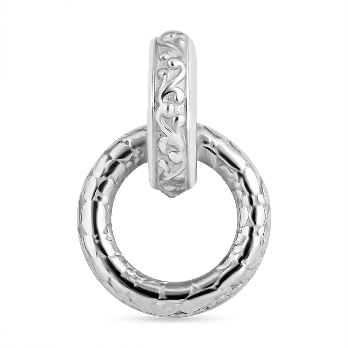 Royal Bali Collection - Dragon Scale Pendant with Leaf Pattern in Sterling Silver. 7620981 2