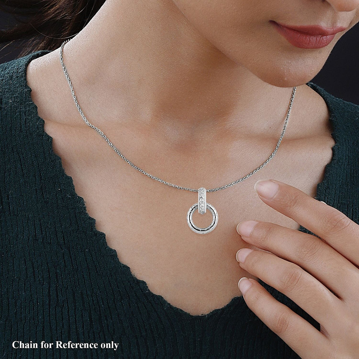 Royal Bali Collection - Dragon Scale Pendant with Leaf Pattern in Sterling Silver. 7620981 4