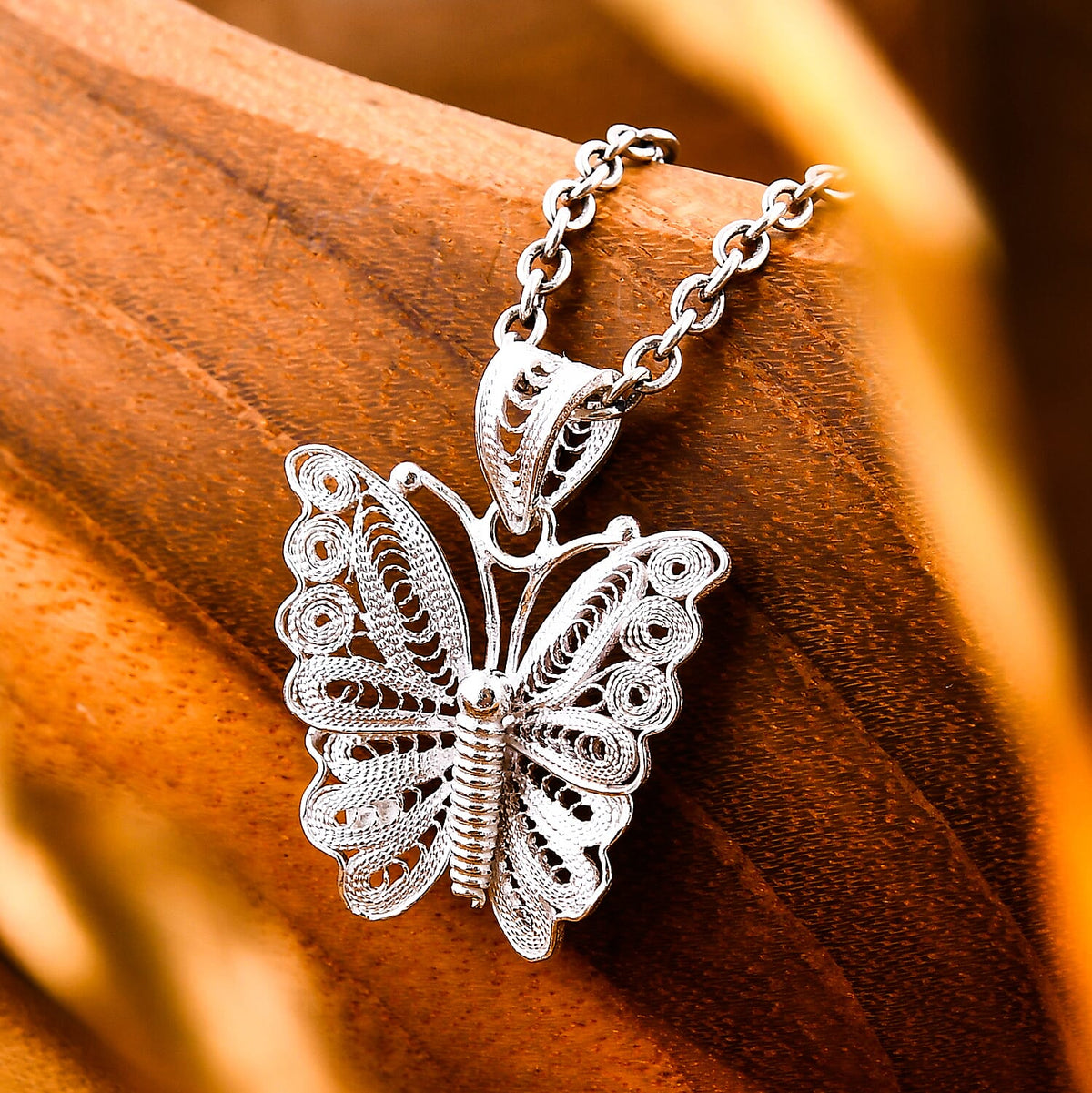 Sterling Silver Butterfly Pendant 7728409 2
