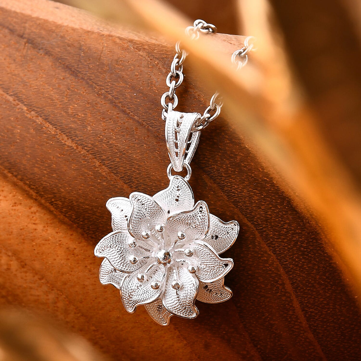 Royal Bali- Sterling Silver Floral Pendant 7728411 2