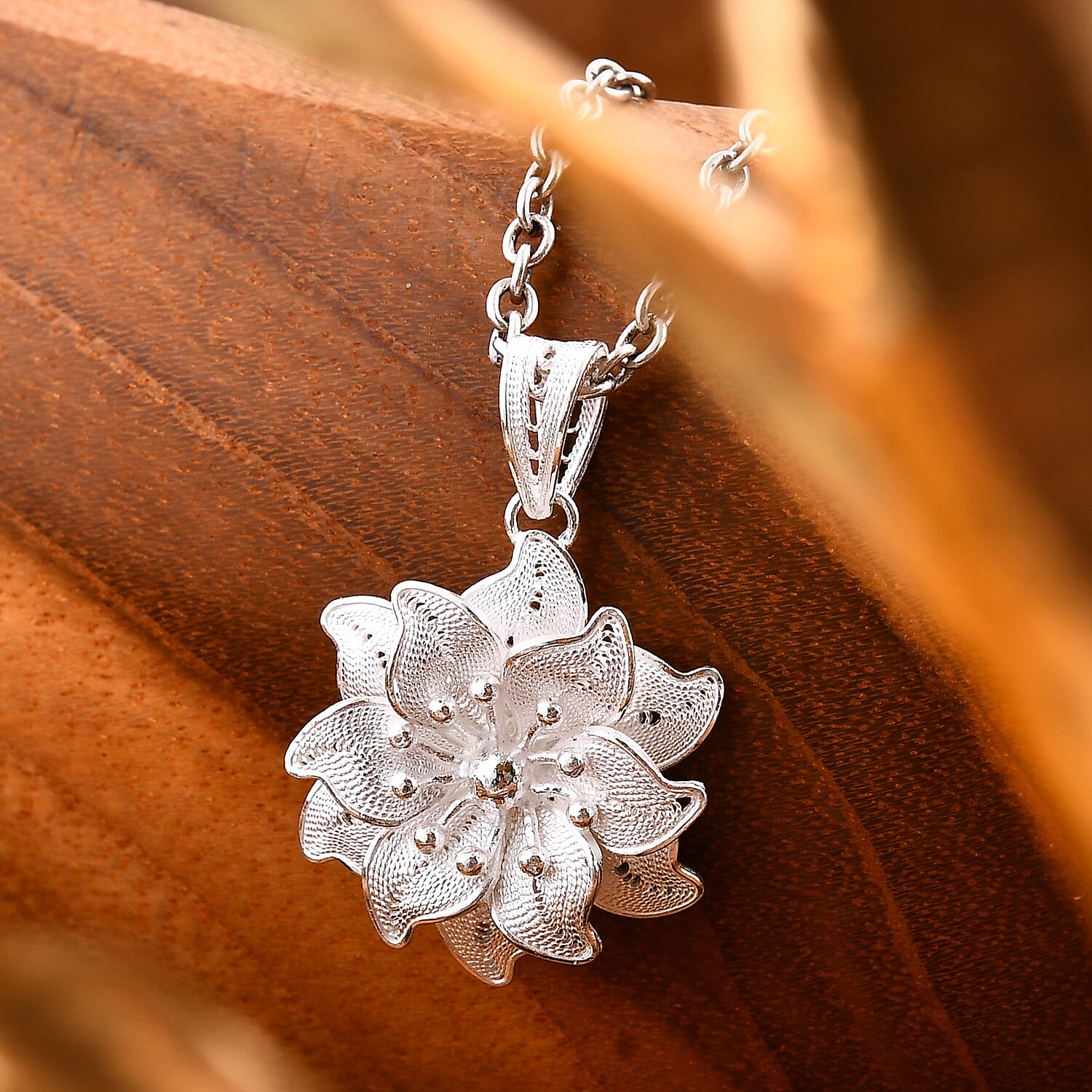 Royal Bali- Sterling Silver Floral Pendant 7728411 2