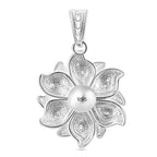 The Royal Bali Collection Sterling Silver Floral Pendant