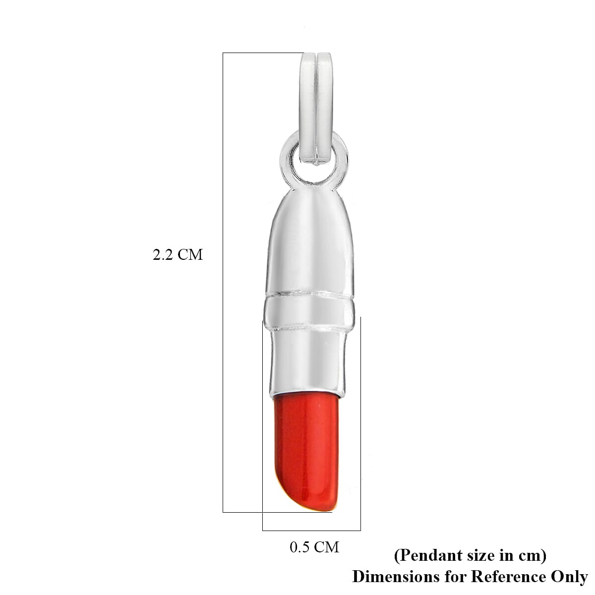 Red Lipstick Pendant in Sterling Silver Rhodium 7753847 1