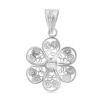 Floral Pendant in Sterling Silver