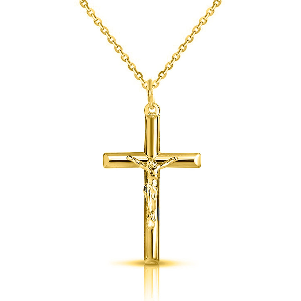Gold Olay Sterling Silver Cross Pendant with Chain ( Size 18 ) 7959763 0