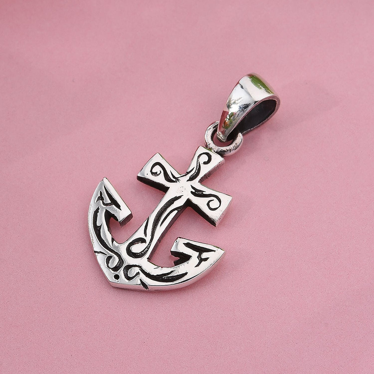 Sterling Silver Anchor Pendant 8033166 1