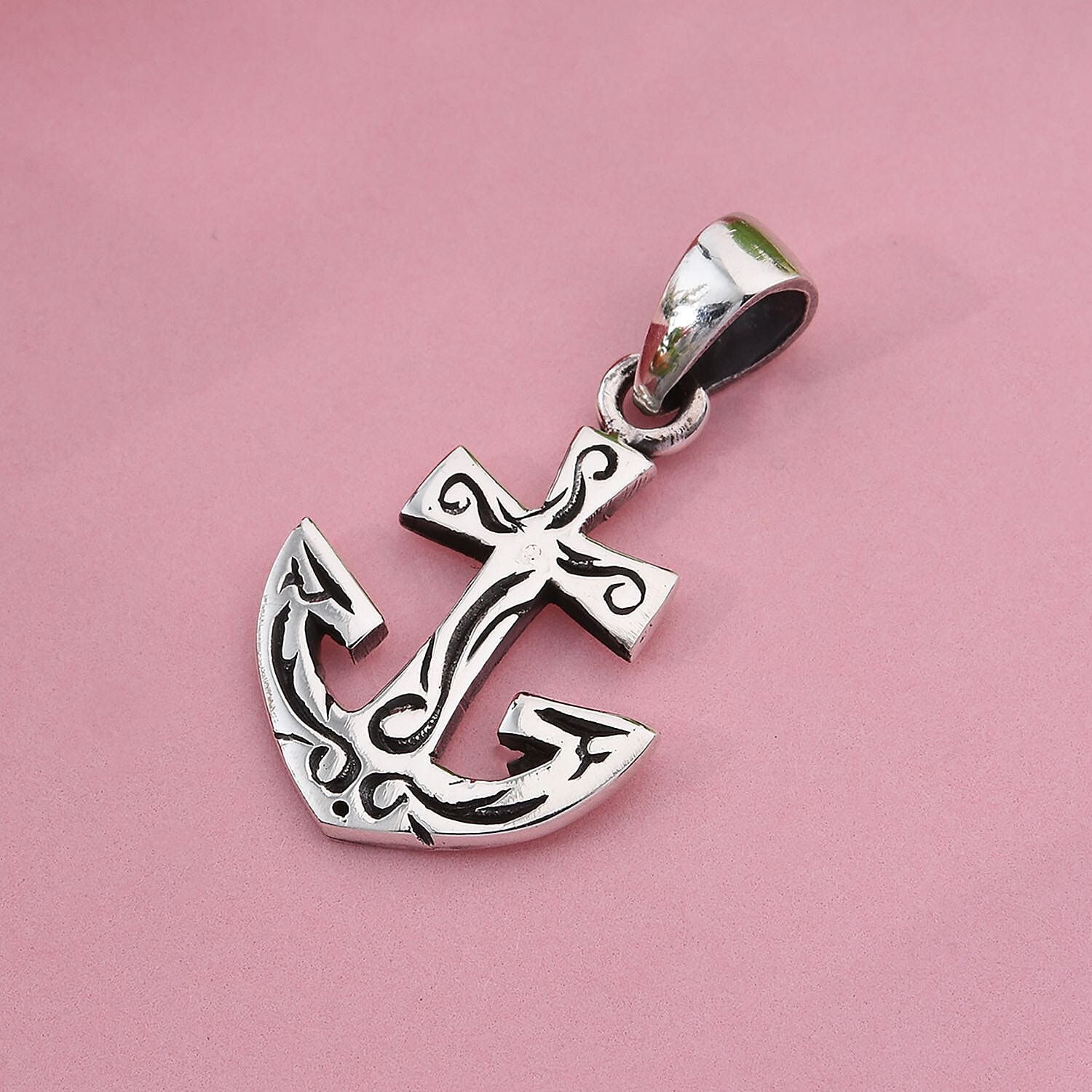 Sterling Silver Anchor Pendant 8033166 1
