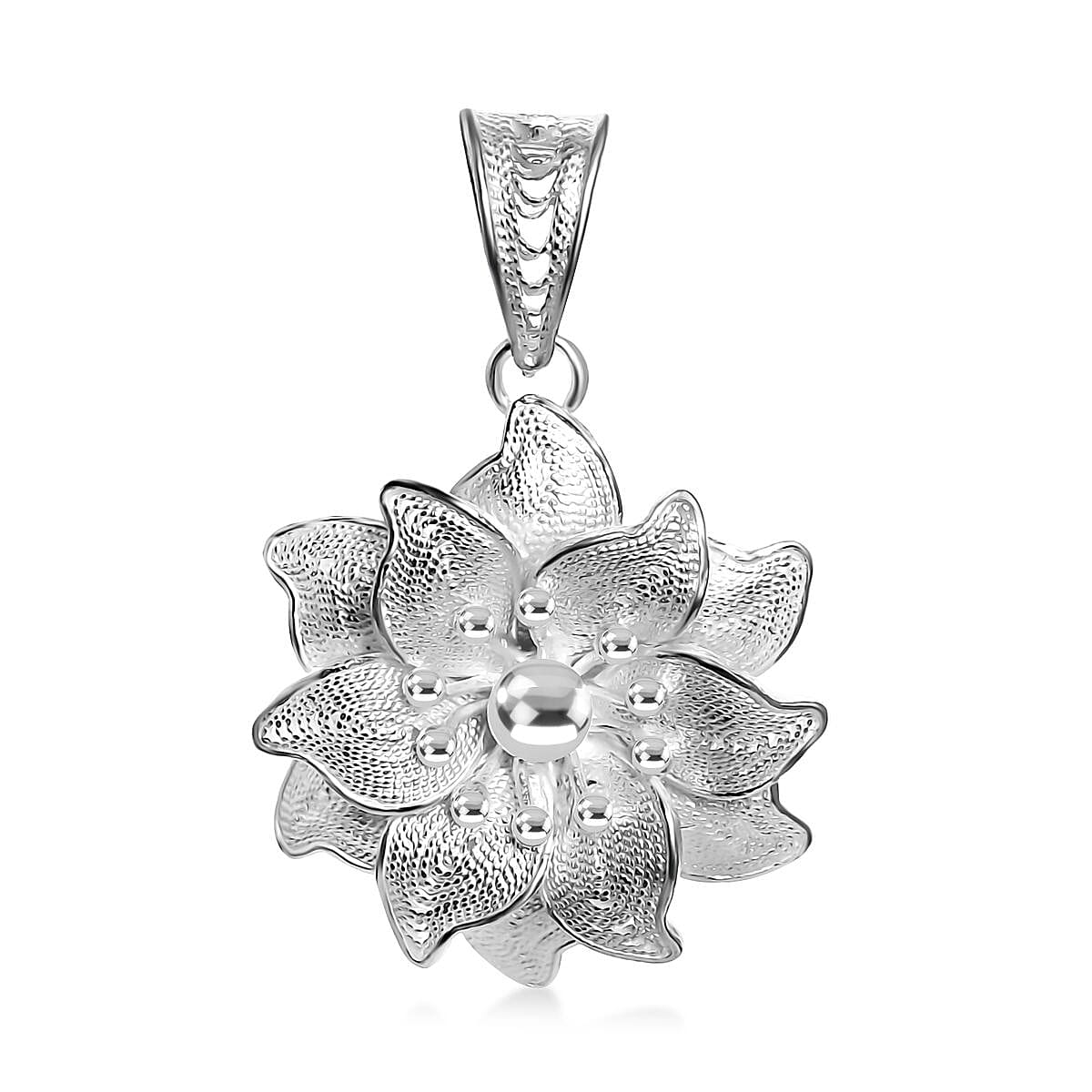 Royal Bali Collection Sterling Silver Flower Pendant 8234852 0