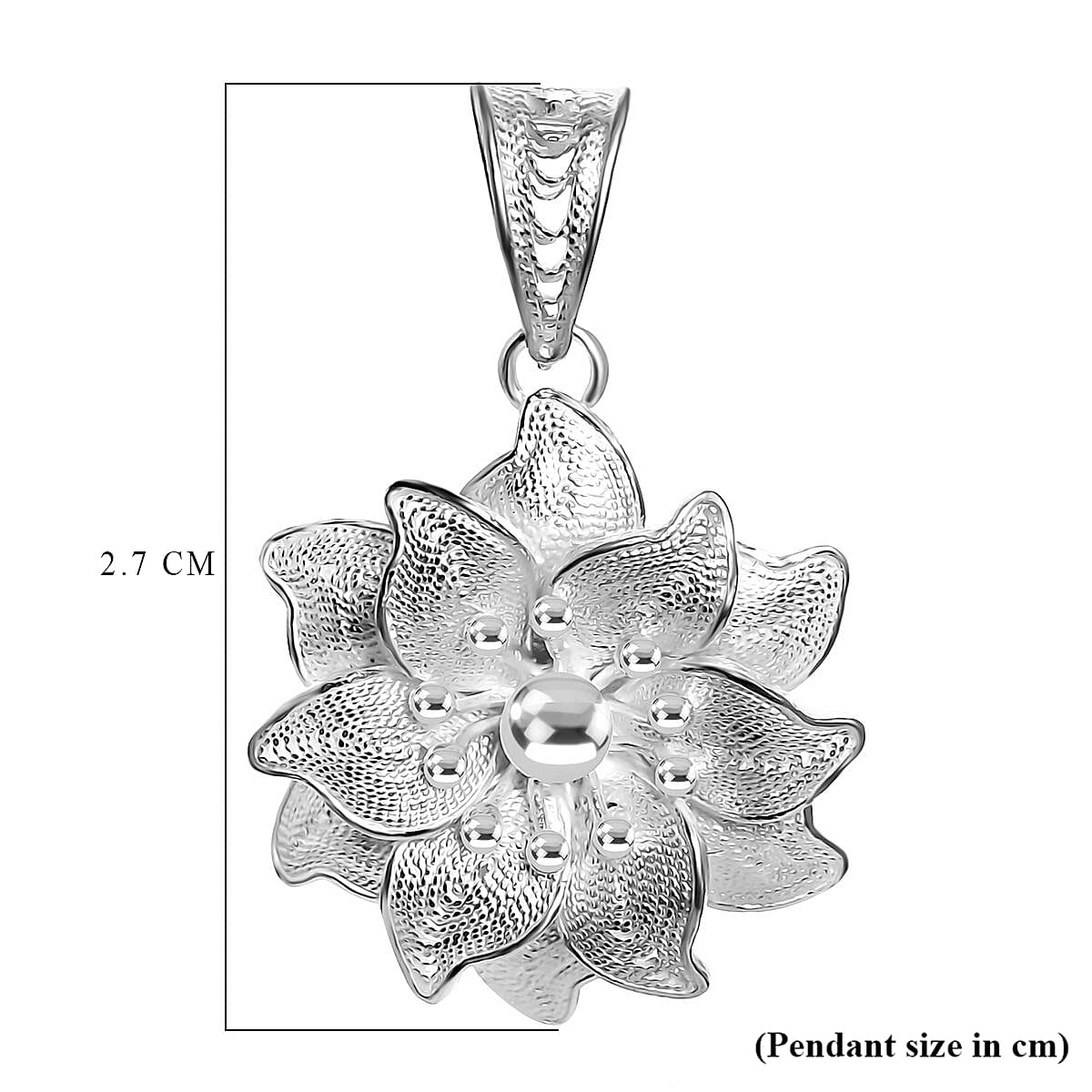 Royal Bali Collection Sterling Silver Flower Pendant 8234852 5