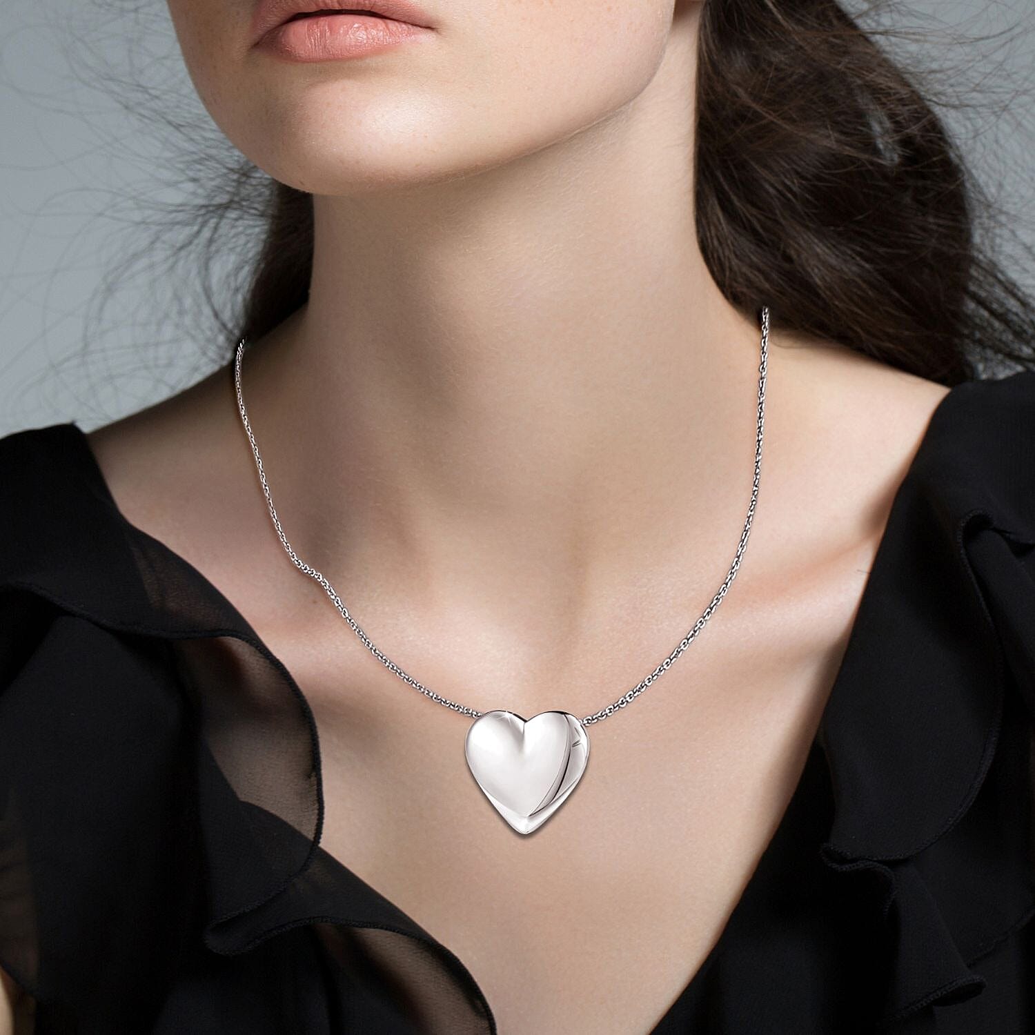 Designer Inspired Thai Sterling Silver Heart Pendant 8248585 1