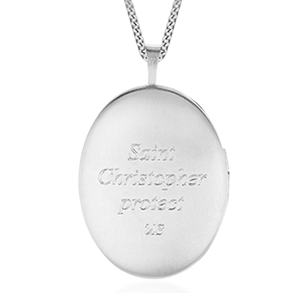 Sterling Silver Oval St. Christopher Pendant