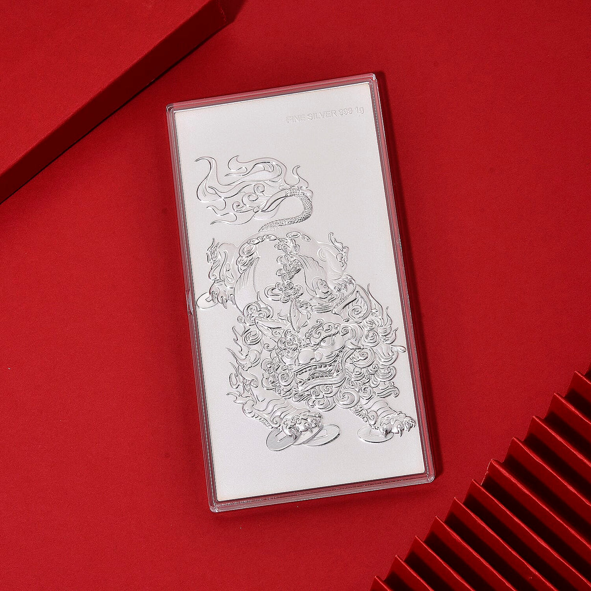 White Silver (99.9% Purity) Embossed Pixiu Collectable V32512295 2