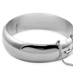 Vicenza Closeout - Limited Edition Sterling Silver Broad Hinged Bangle (Size 7.5), 30.9 Gms