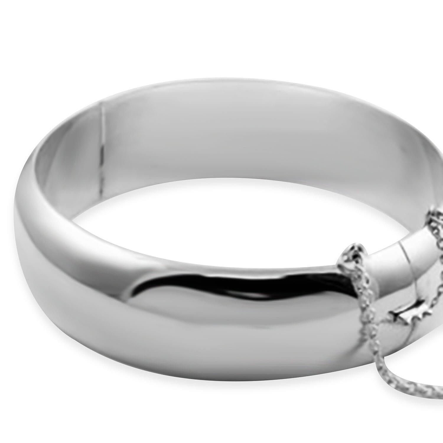 Vicenza Closeout - Limited Edition Sterling Silver Broad Hinged Bangle (Size 7.5), 30.9 Gms 7725129 0