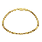 One Time Closeout - Sterling Silver Popcorn Bracelet Gold Overlay (Size - 7.5)